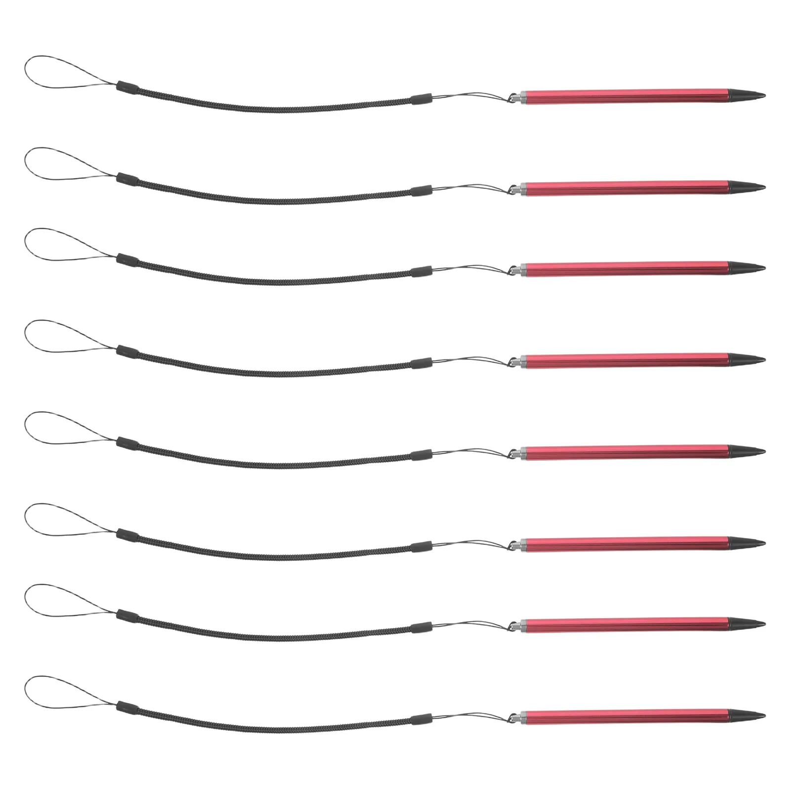 8Pcs Anti Loss Stylus Pens with Spring Cord Fine Point Tip for Touchscreen Devices Tablet Phone Drawing Office Signature