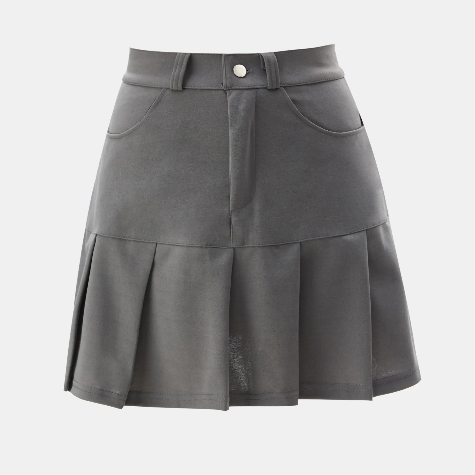 Pleated Skirt Women Y2k Harajuku White Pencil Skirt Uniforms Safety Pants Summer Solid Color Casual Mini Kawaii Skirt Fashion