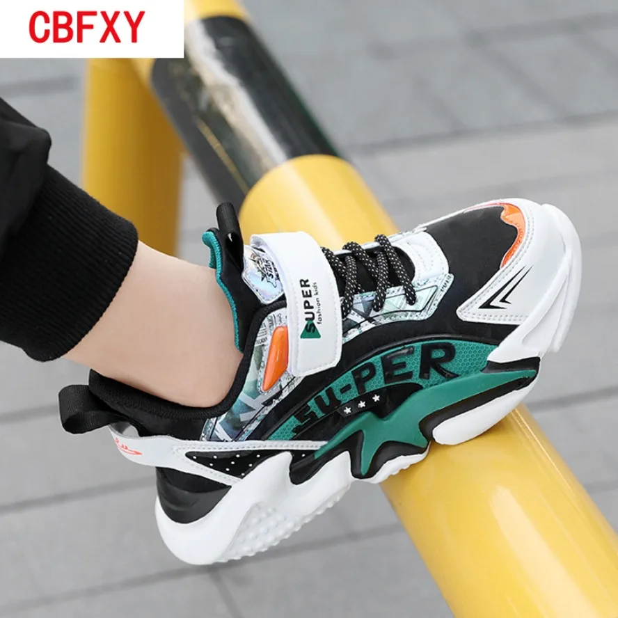 

Sport Kids Leather Sneakers Four Season Boys Casual Shoes Non Slip Children Fashion School Walking Running Shoes Size 28-39
