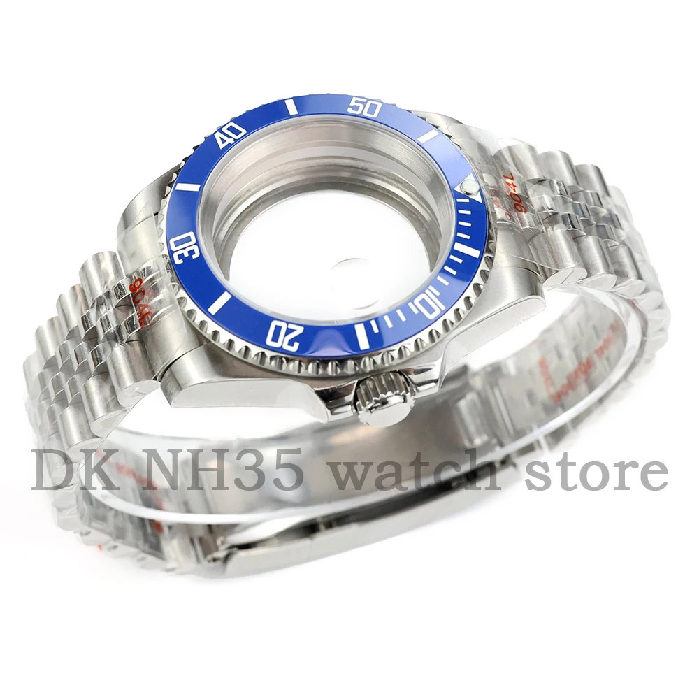 40mm NH35 Watch Case Stainless Steel Sapphire Glass For NH35 NH36 NH38 Movement 28.5mm Dial Jubilee Bracelet Submariner Case