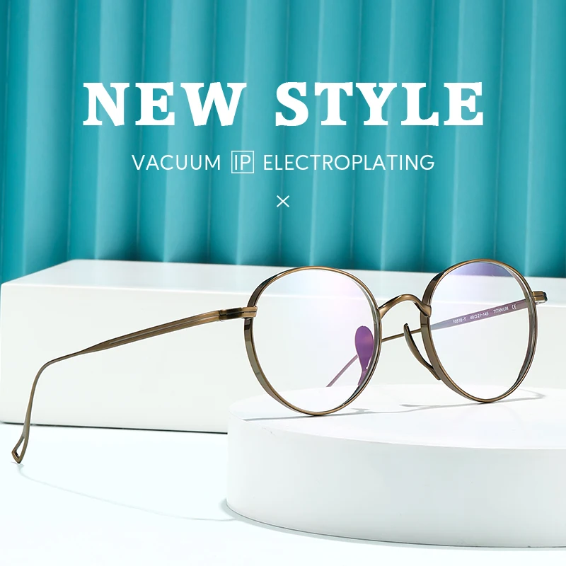 2015 جولة النظارات التيتانيوم الرجعية مربع إطارات النظارات الرجال النساء النظارات إطارات النظارات الأعمال الكورية إطار نظارات