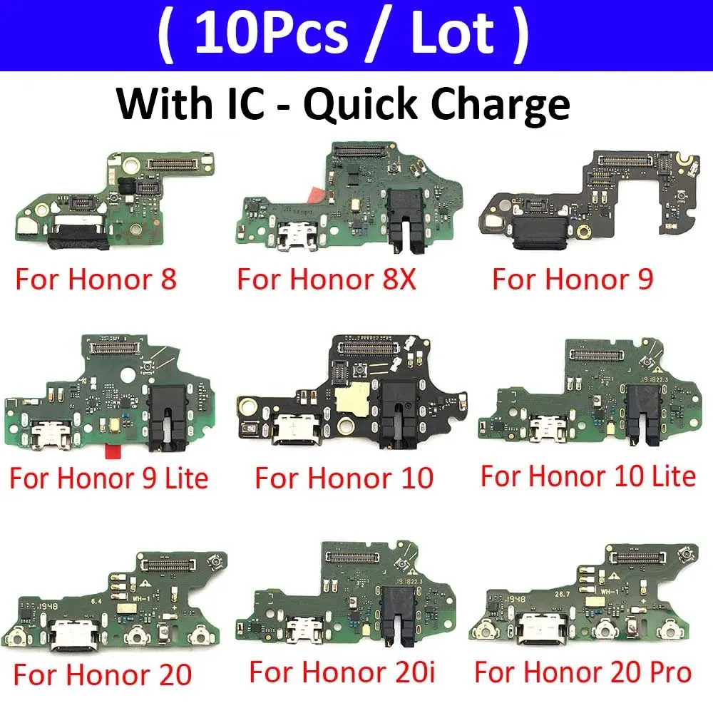 

10Pcs/Lot, USB Charger Charging Port Dock Connector Micro Board Flex Cable For Huawei Honor 8 9 10 20 Lite 8X Pro 20i