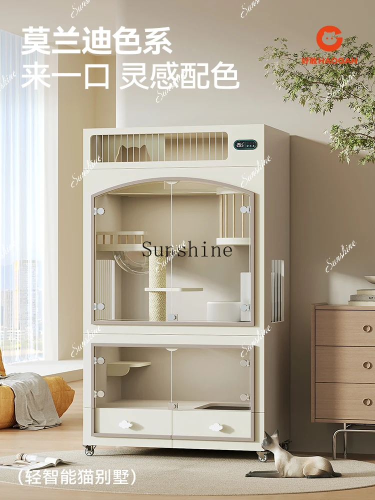 

Luxury villa fresh wind cat cabinet household indoor cage castle customization simple FT