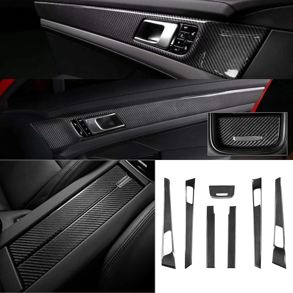 RHD LHD Real Dry Carbon Fiber Interior Accessories Center Console Cover Door Trim Panels For Porsche Panamera 971 2017up