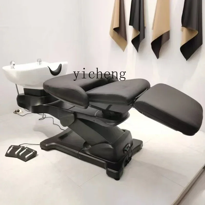 

TQH Health Physiotherapy Electric Lifting Shampoo Bed Hair Salon Special Rotary Sitting Semi-Full Lying Flush Bed