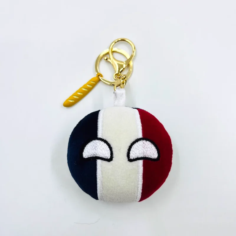 Polandball Plush Dolls The French Republic France Countryball Pendant Keyring Toy FRA for Gift