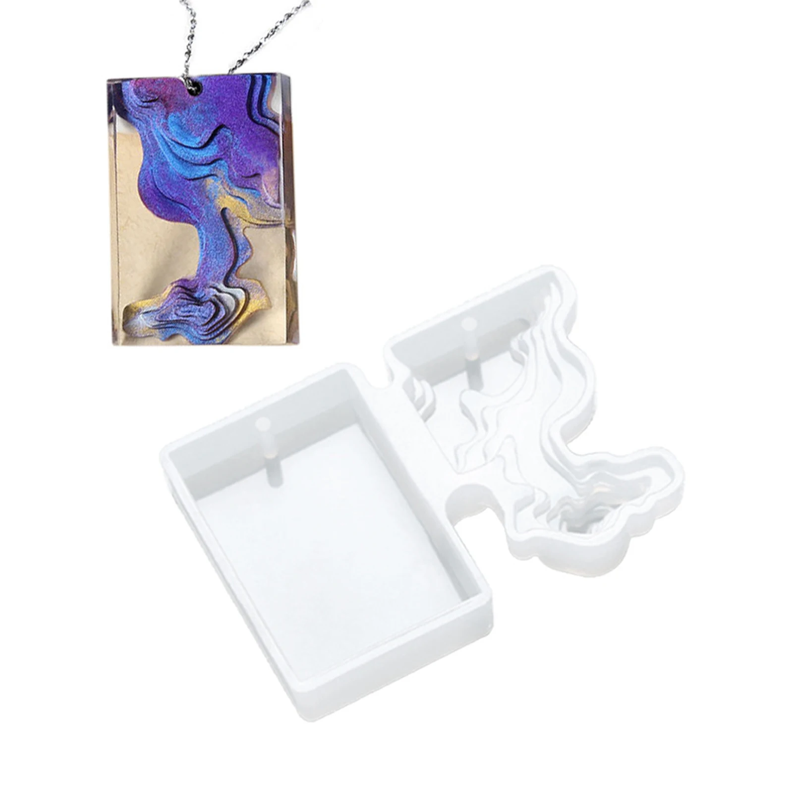 1pc Silicone Resin Mold For Jewelry Making Geometric White Epoxy Resin Silicone Molds DIY Pendant Women Necklace Making Supplies