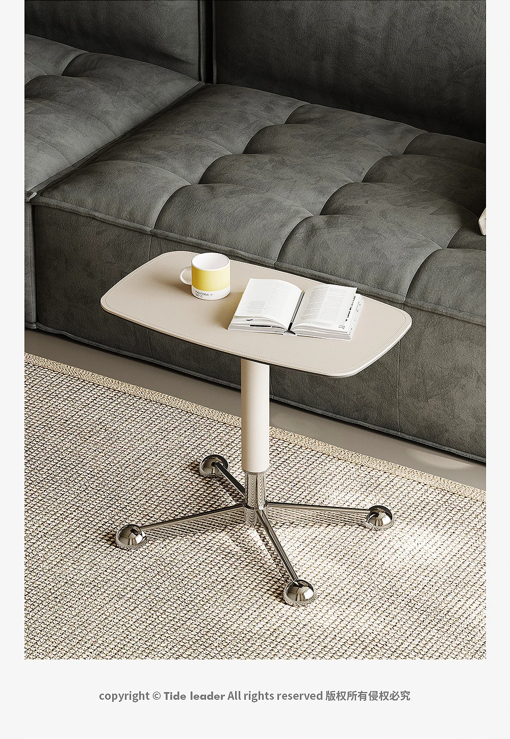 Slate lift sofa side table creative movable bedside table small coffee table