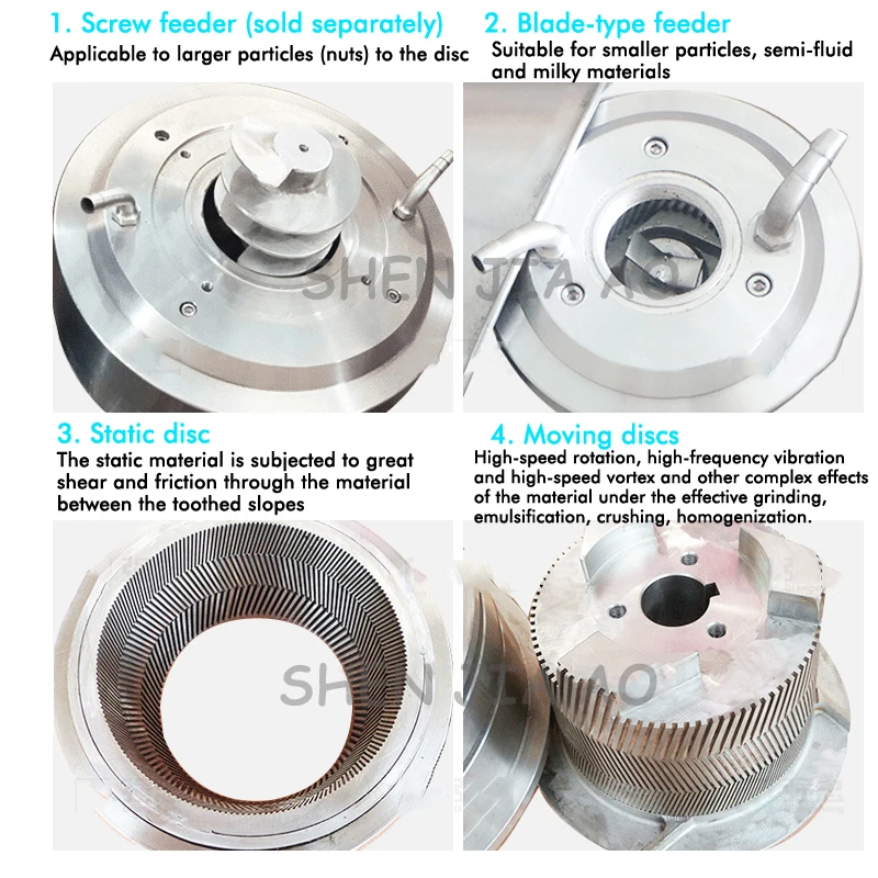 Stainless Steel JM-W120 Colloid Mill Horizontal Vertical Grinder 7.5KW 0.5-3T/h for Peanut Sesame Paste