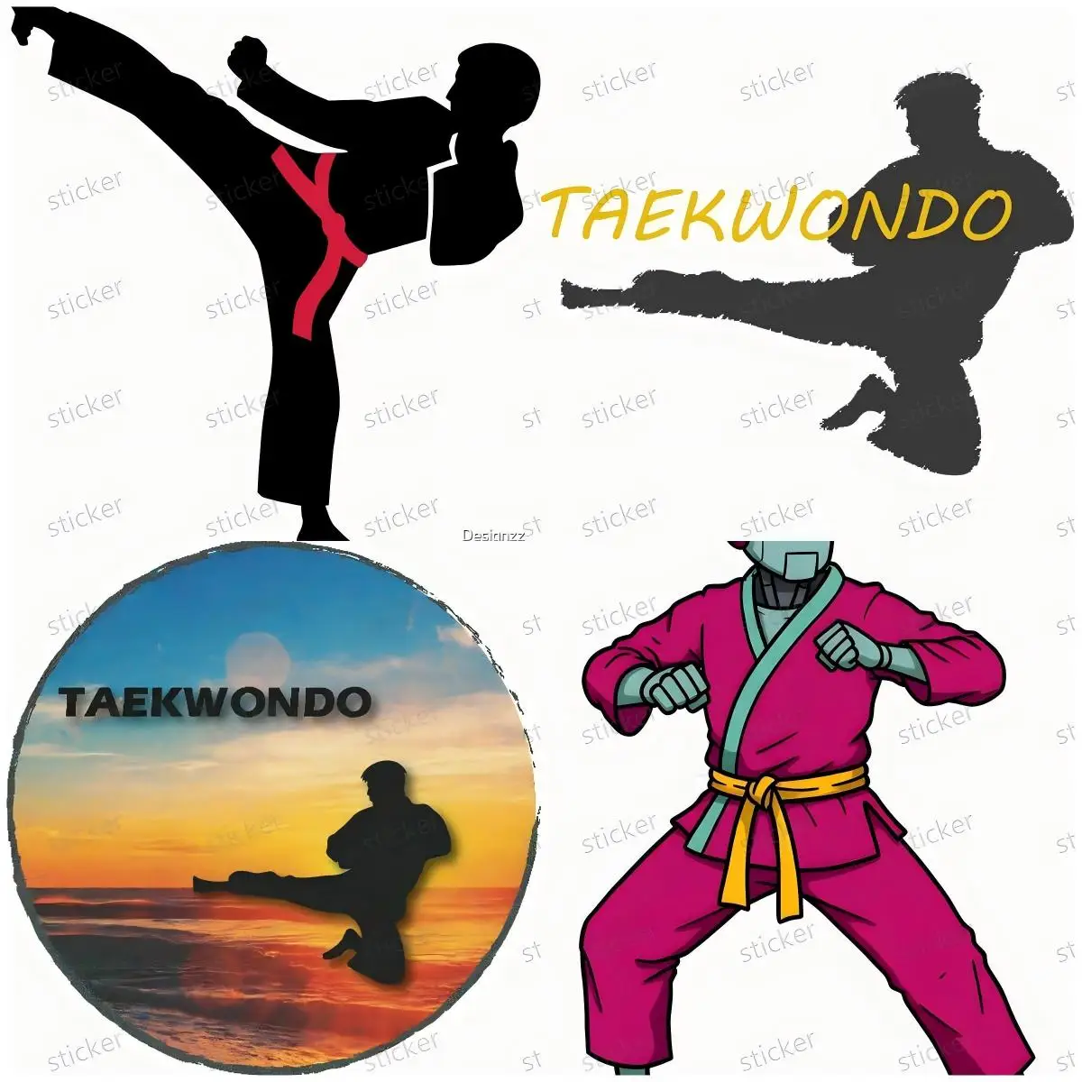

Taekwondo Personality Car Stickers and Decals people Cover Scratches Accessories for Rear Windshield Bumper Window Trunk