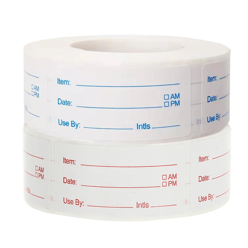 

2 Rolls Food Storage Labels for Containers Sticker Kitchen Restaurant Dating Red Green Reusable Adhesive