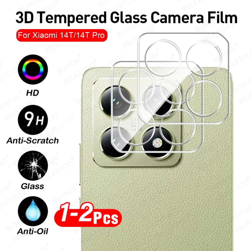 1-2Pcs 3D Curved HD Tempered Glass Camera Protector For Xiaomi Mi 14T Pro Lens Case Cover Xiaomi14T Xiomi 14TPro Xaomi 14 T 5G