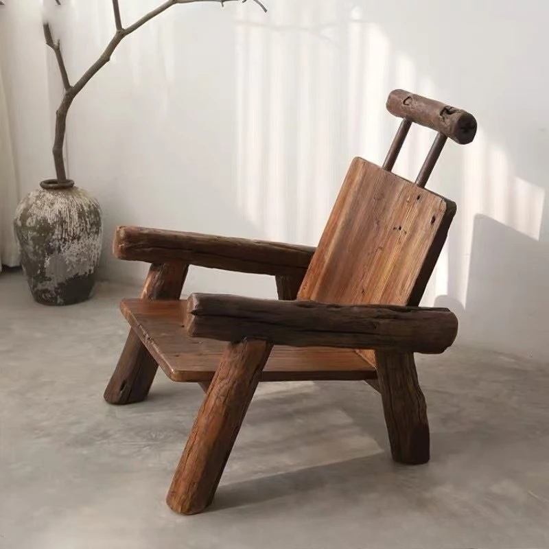 Stool restaurant retro single chair with backrest, casual camping chair, home balcony tea chair, suitable for multiple scenarios