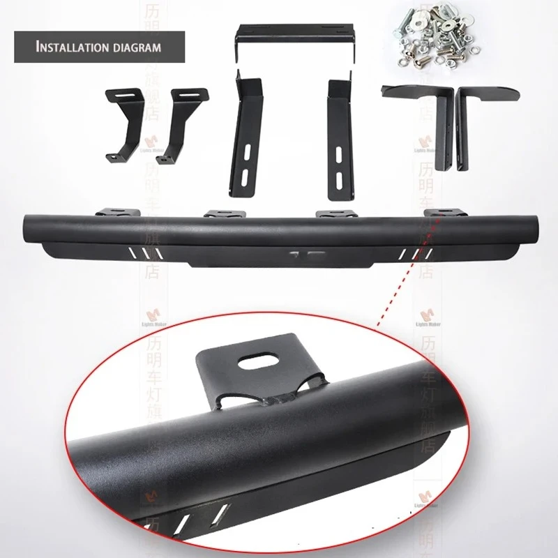 Front Bumper For V97 V93 V87 V73 Mitsubishi Pajero Spotlight Front Bumper Bracket Montero Shogun Bumper Accessories