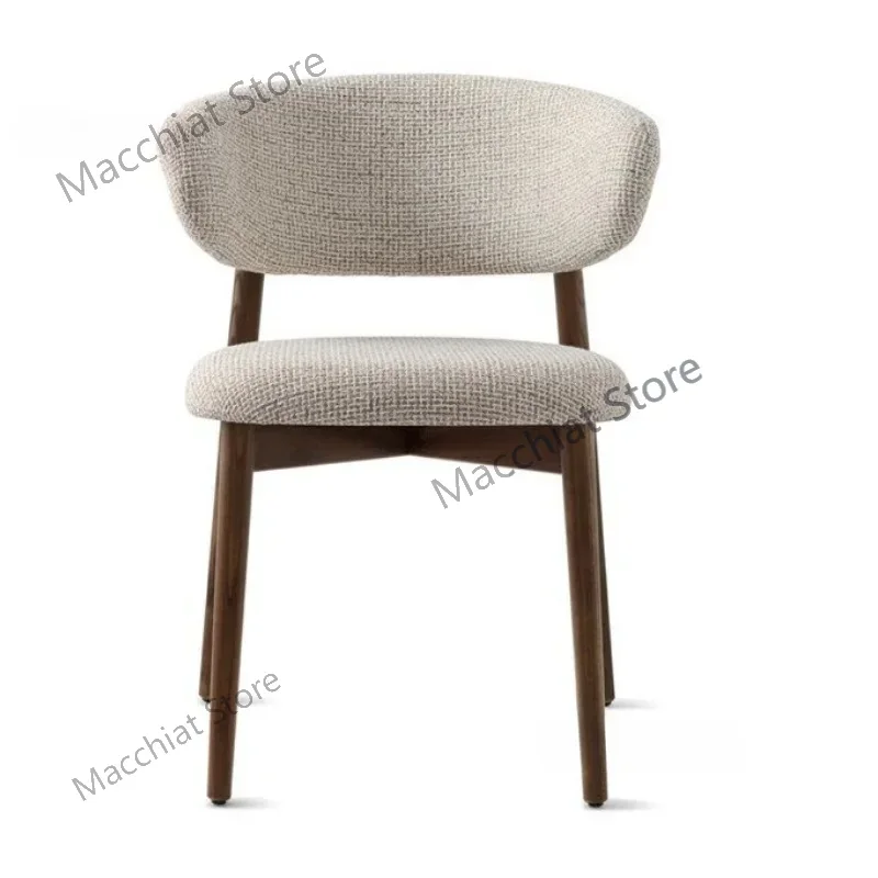 Solid Wood Dining Chairs  Kitchen Chair Modern  Luxury Designer Fabric  Room Sets Home Furniture h