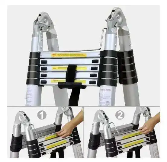 5m escadas dobráveis escada telescópica estável multiuso industrial espinha de peixe escada reta passo novo