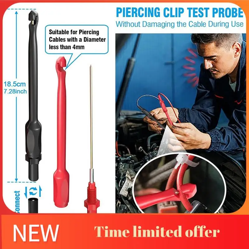 25 PCS Multimeter Test Leads Kit, Test Leads Set Plastic With Replaceable Alligator Clips,Wire Piercing Probes, Alligator Clips