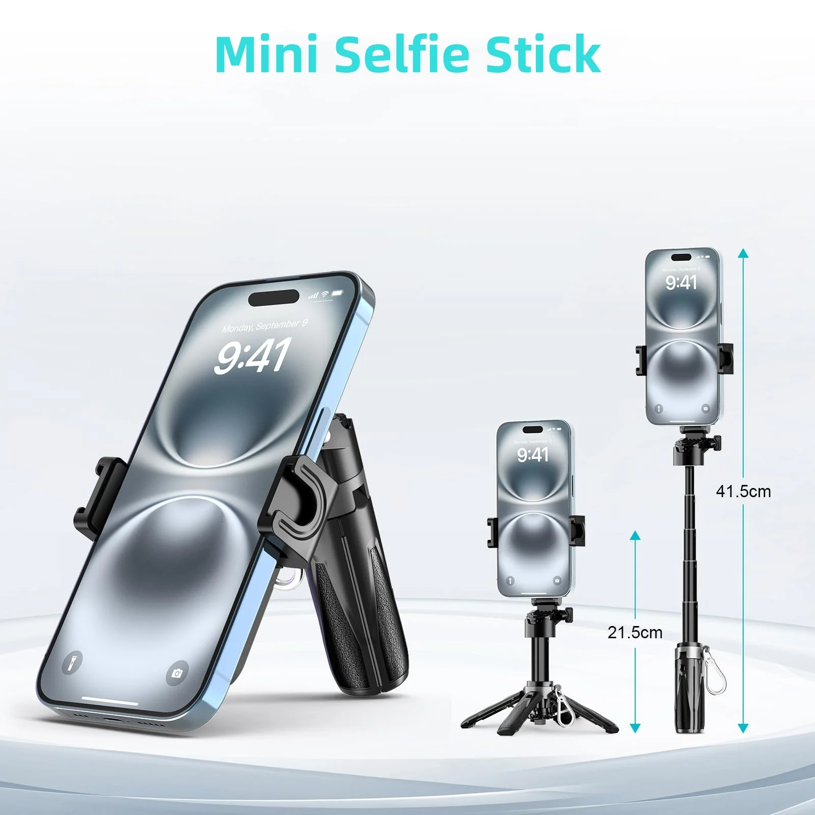 Mini Selfie Stick Phone Tripod with Remote Pocket Size Phone Handle Grip Mobile Tripod Portable IPhone Tripod for Travel Video