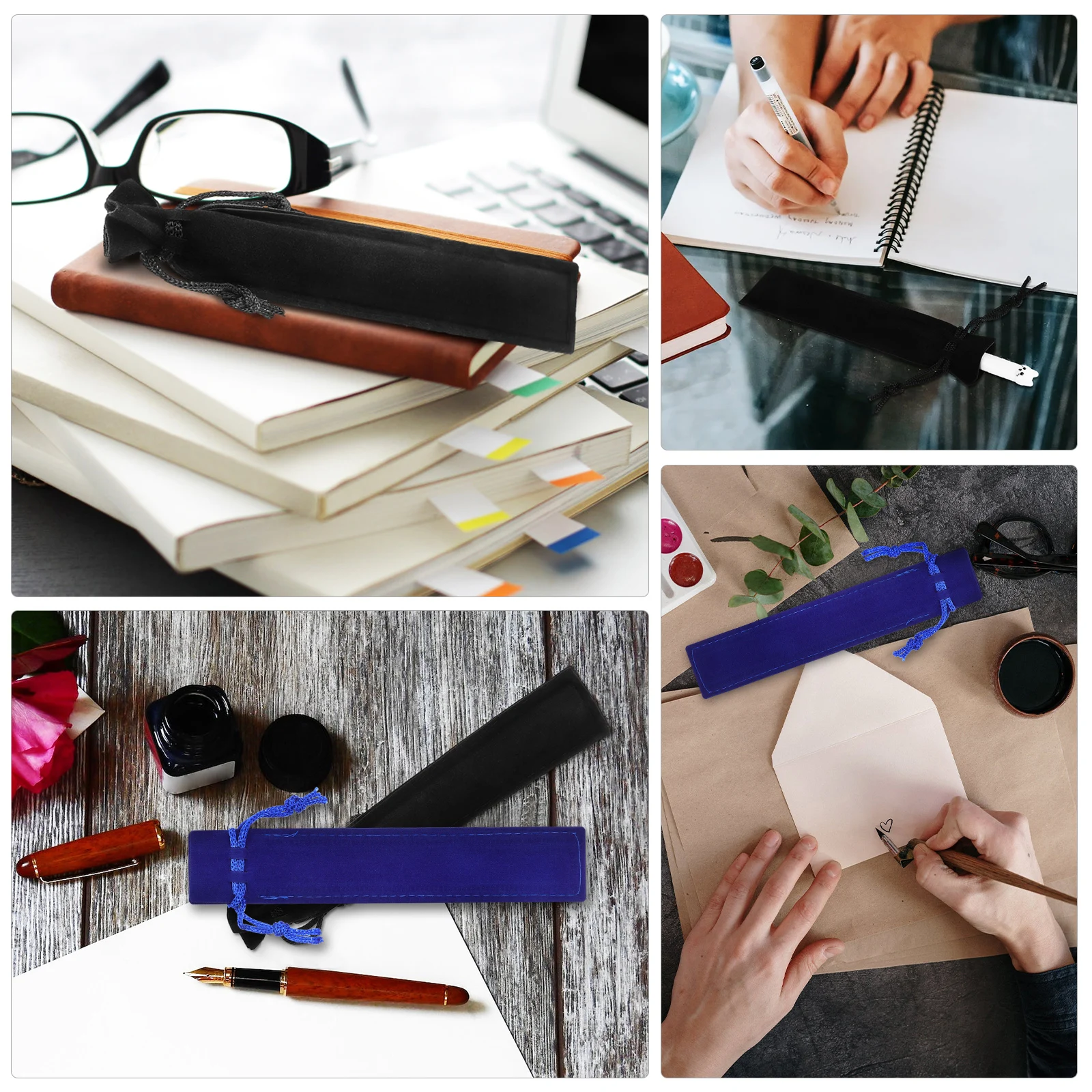 

50 Pcs Fleece Pen Bag Pouches Bulk Velour Pencil Holder Drawstring Flannel Small