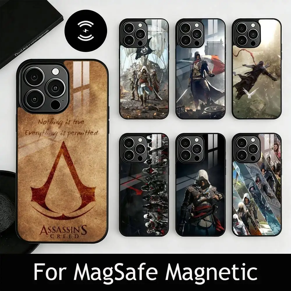 

A-AssassinS G-Game Creed Phone Case For iPhone17,16,15,14,13,12,11 Plus,Pro Magnetic with Magsafe Wireless Charging