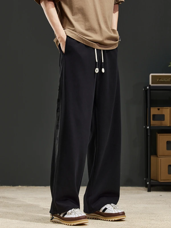 

Loose Straight Leg Men's Casual Pants Spring Summer Hong Kong Sle Trendy Versatile Design Sensation Drapey Sports Long Trou...