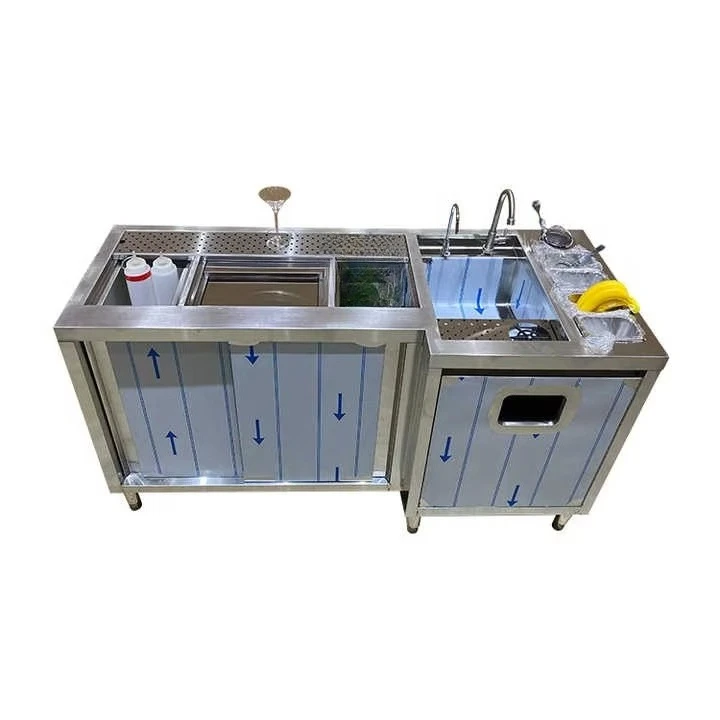 Commercial Stainless Steel Bar Station 304 Material Cocktail Bar for Storage Use