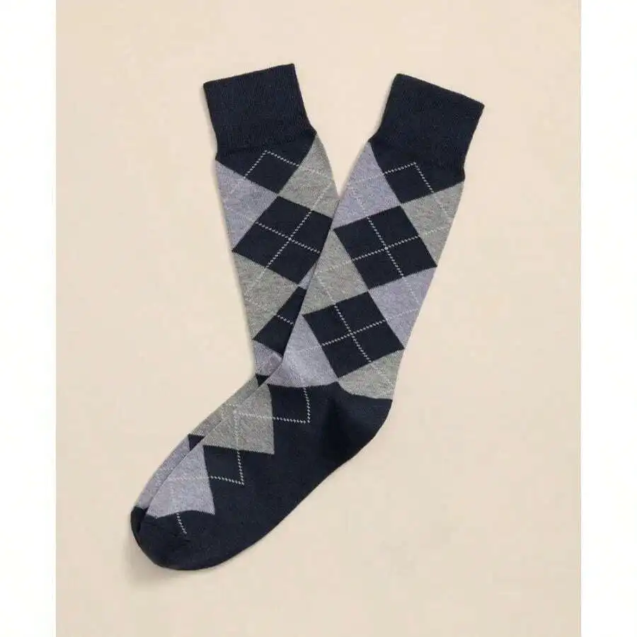 

Cotton Blend Argyle Pattern Socks For Men And Women