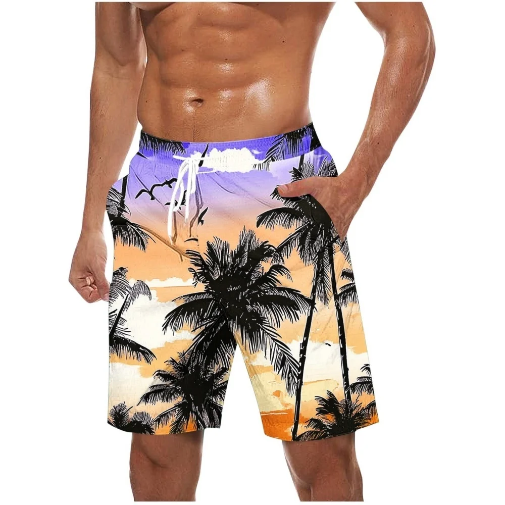 

Men's Summer Beach Shorts Loose Casual Vacation Print Quick-Dry Breathable Beach Pants for Seaside Holiday