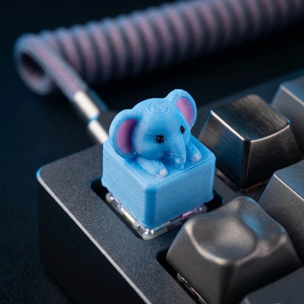 Powerful elephant shape key cap, creative mechanical keyboard decoration