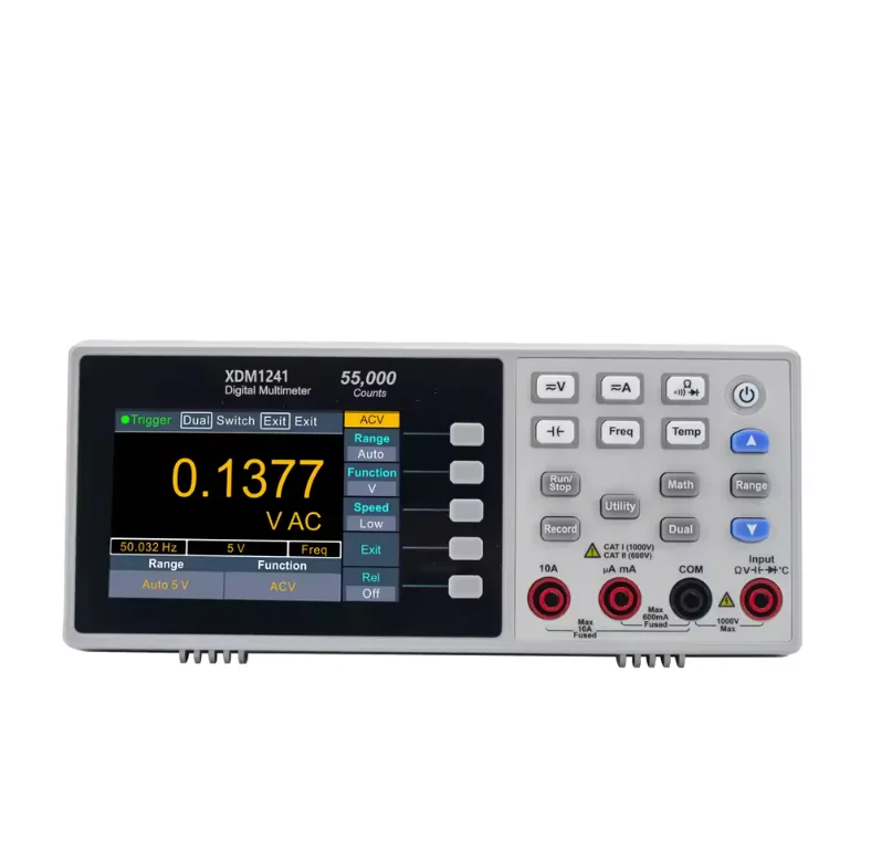 XDM1241 Digital Multimeter 4.5 Digits 55000 Counts True RMS AC DC Voltage Current Temperature Resistance Built-in Battery