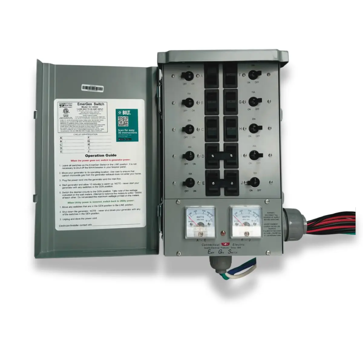 Transfer Switch - 50 Amp, 10-Circuit, 12500 Watts