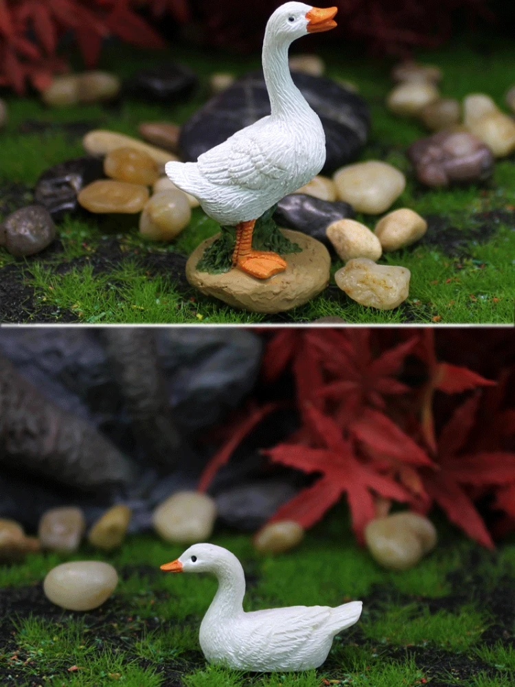 4pcs Miniature Landscape Cute Mini Duck Statue, Water Landscape Decoration, Gardening Accessories, Creative Resin Crafts