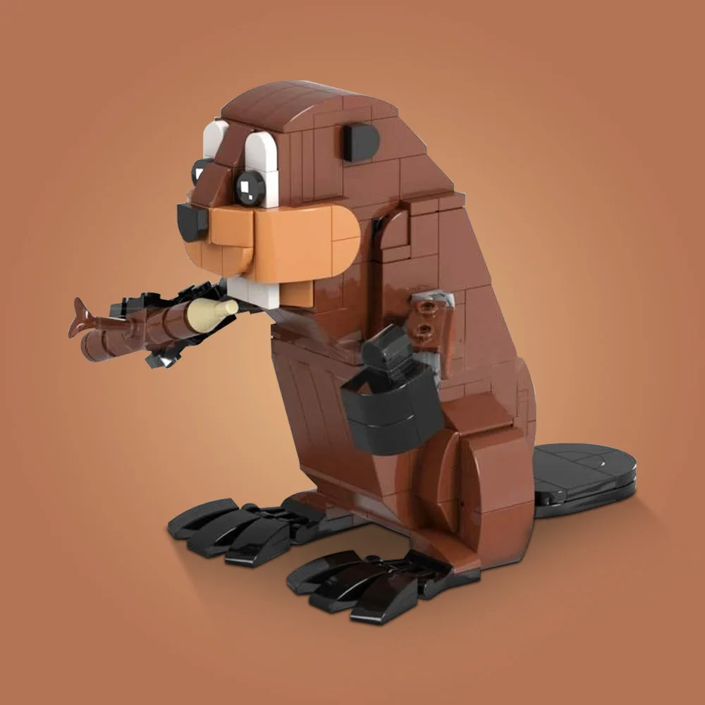 

Gobricks MOC Creativity Animals Beaver Building Blocks Model Adorable Otter Bricks diy Assembled Toy For Children Gift