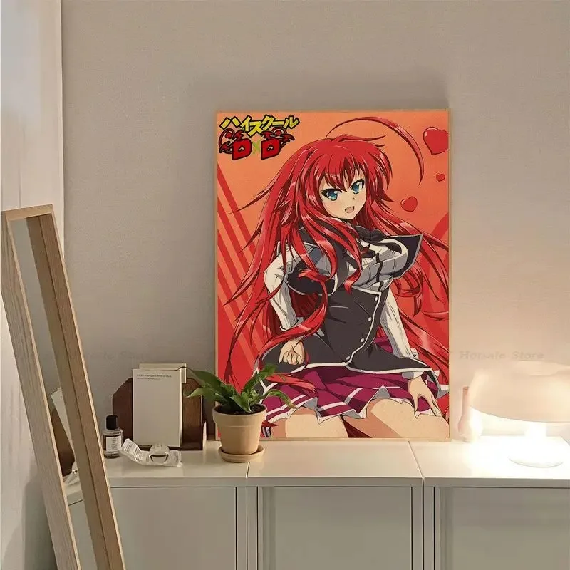 Anime High School DXD Retro Poster Vintage Room Bar Cafe Decor Stickers Wall Painting Wall Art Canvas Wall Painting Home Decor