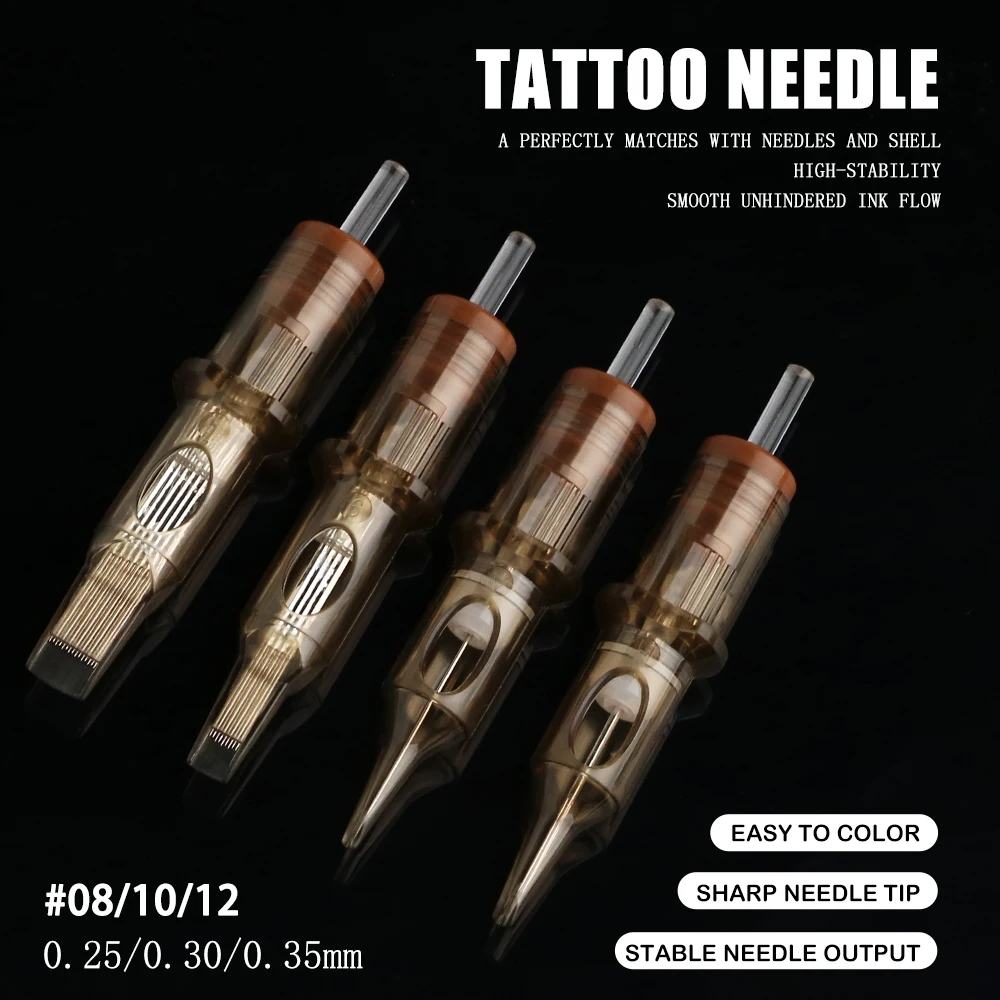 

10PCS 0.25MM Tattoo Cartridges Needles Original Mixed Disposable Permanent Makeup Tattoo Cartridges Sterilized Needle
