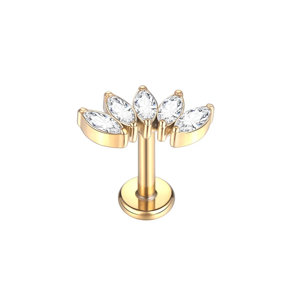1 Stück G23 Titan Ohr Tragus Knorpel Helix Daith Piercing Ohrstecker für Frauen Innengewinde Labret Piercing Lippenring 16G