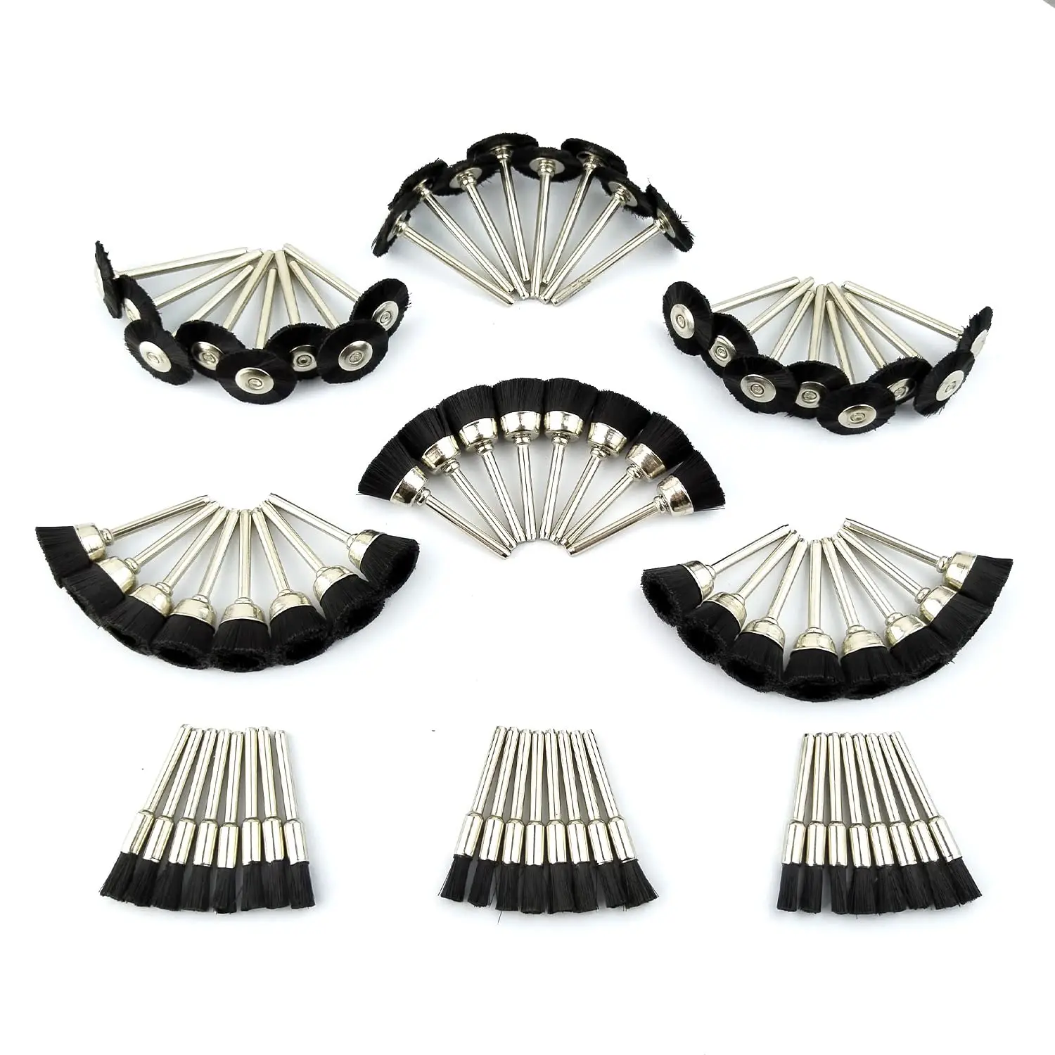 

72 Pack Nylon Bristle Brush Set for Rotary Tool with Pen Wheel Cup Brushes for Cleaning Polishing Jewelry Silverware