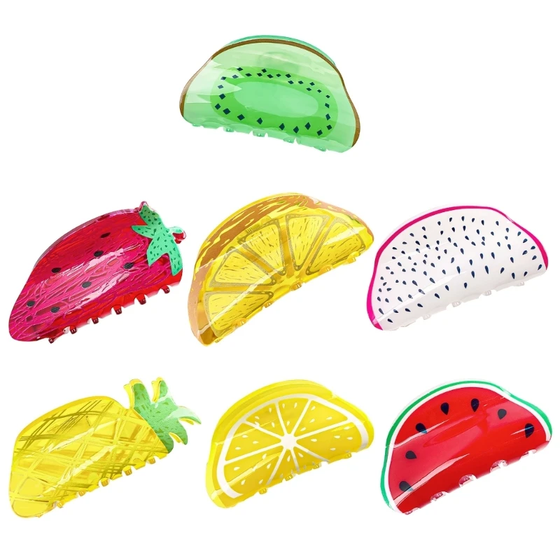 Fun Fruit Hair Claw for Children Fruit Enthusiast Gift Acrylic Hairpin Hair Accessories Perfect for Birthdays K3KF