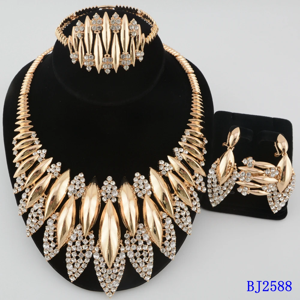 african women fashion coral beads jewlery set Luxury Dubai style Plated 4pcs Necklace Earrings Ring Bracelet party gift