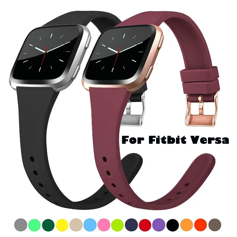 Silicone Bands for Fitbit Versa 2 /Fitbit Versa/Versa Lite/SE,Replacement Narrow Watch Straps for Fitbit Versa Watch Bracelet