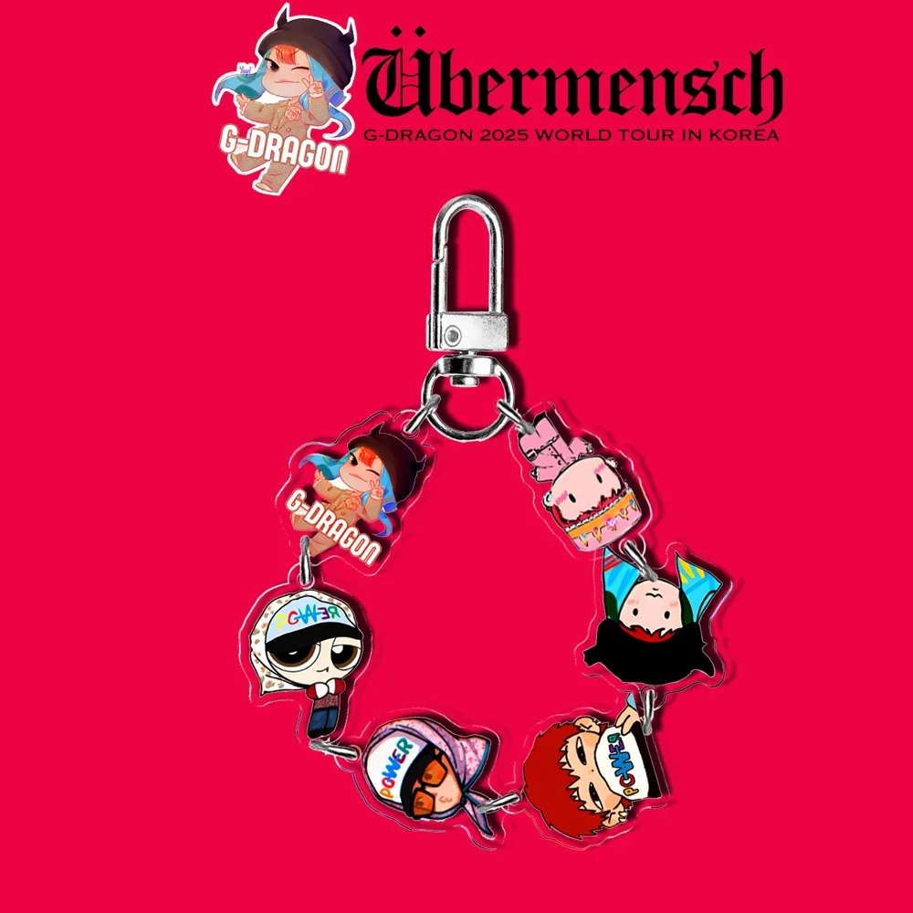 

Cute Acrylic Kpop BigBang G-dragon Keychain Lightstick GD Power Ubermensch POWER DRAMA Album Kwonjiyoung Keyring Funs Gift Merch