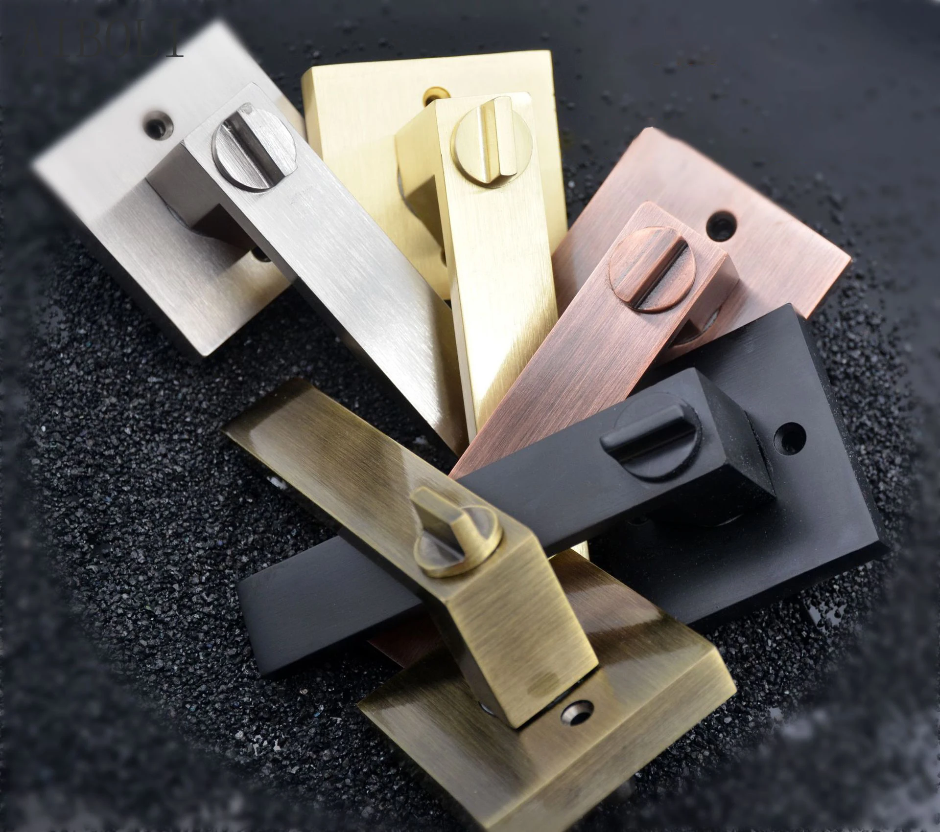 Door Handle Door Handle Lock Square Channel Privacy Mask Interior Bedroom Room Bathroom Three-Bar Spherical Lock