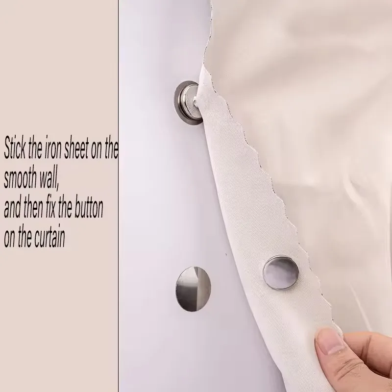 Metal Curtain Magnetic Closure Wall Mounted Magnetic Buckle Shower Curtain Magnet Clips Detachable Window Screen Fixed Fastener - view 2