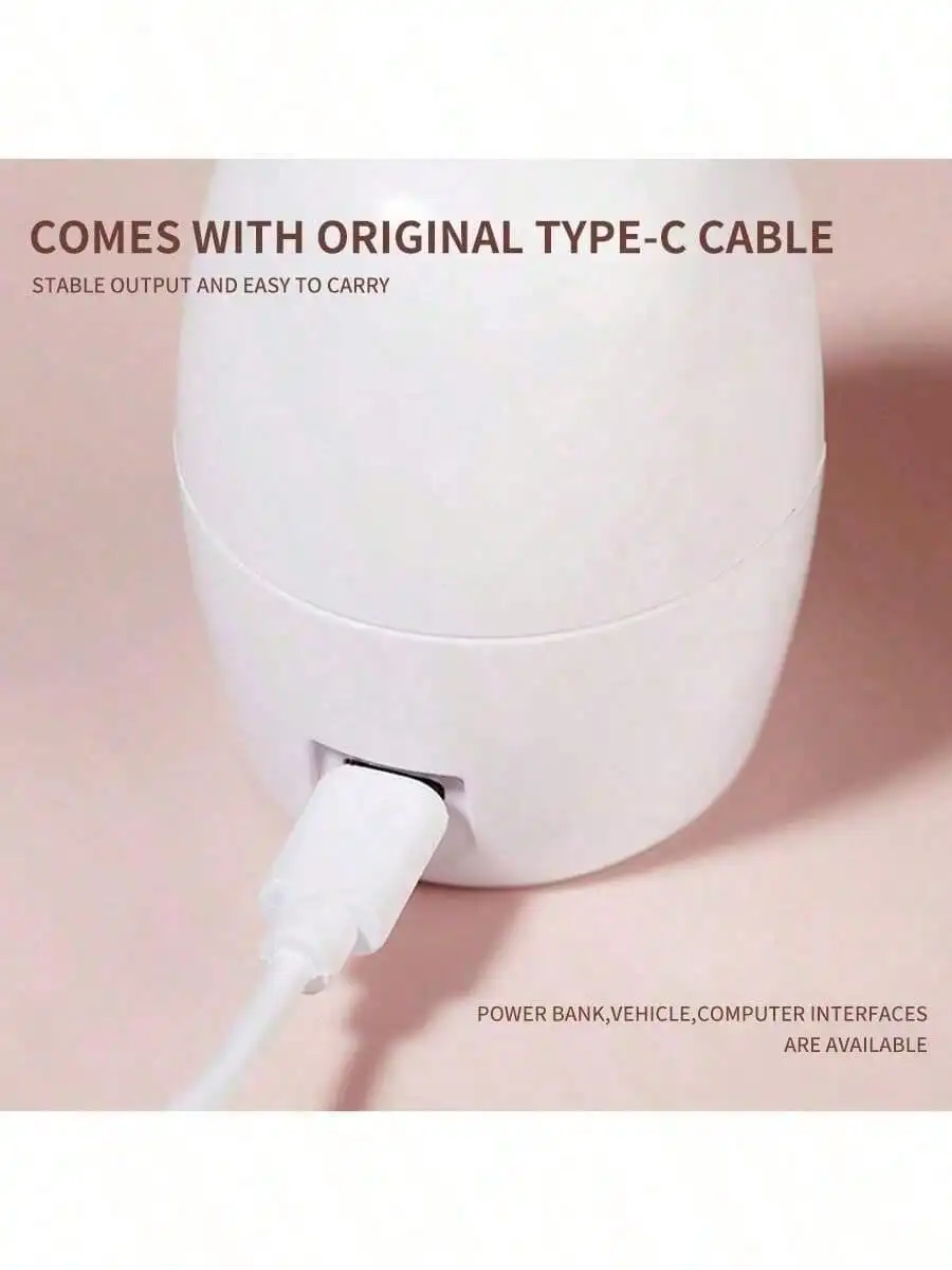 1pc 3Lamp USB Nageldroger Roze Ei Ontwerp MINI UV LED Lamp Nail Art Manicure Gereedschap 45S 60S Gel Polish Sneldrogend Curing Light