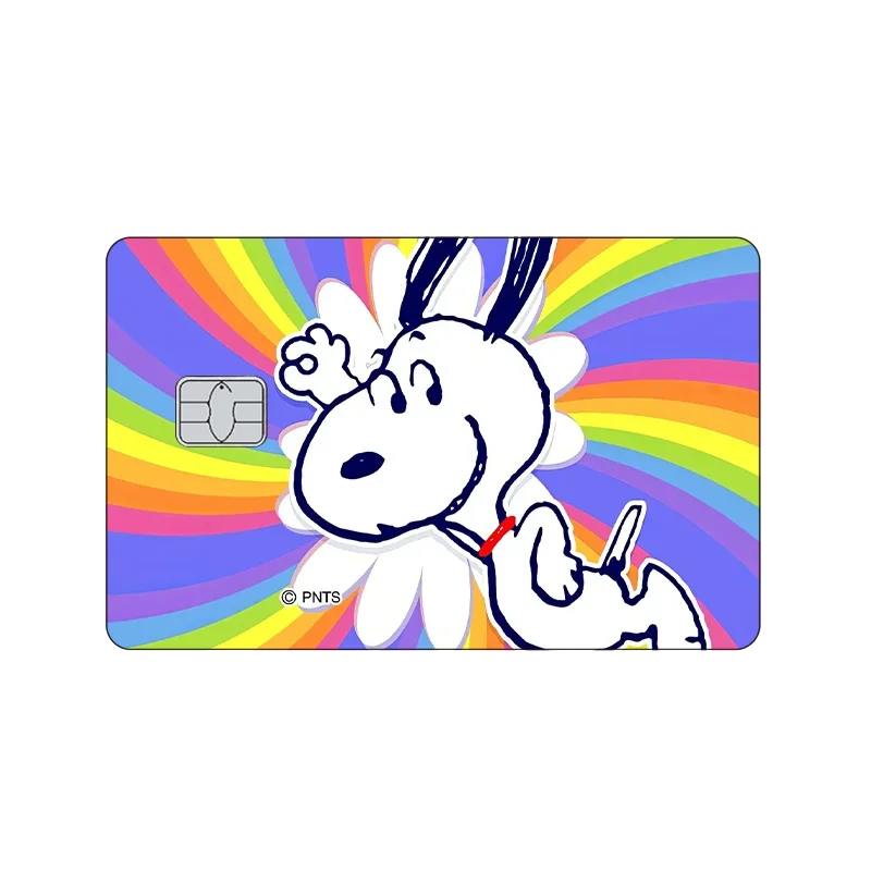 1pc Snoopy New No Fade Anime Kawaii Diy Laser Cover Film Skin Stickers for Credit Debit Bus Metro Card Decorate Birthday Gifts