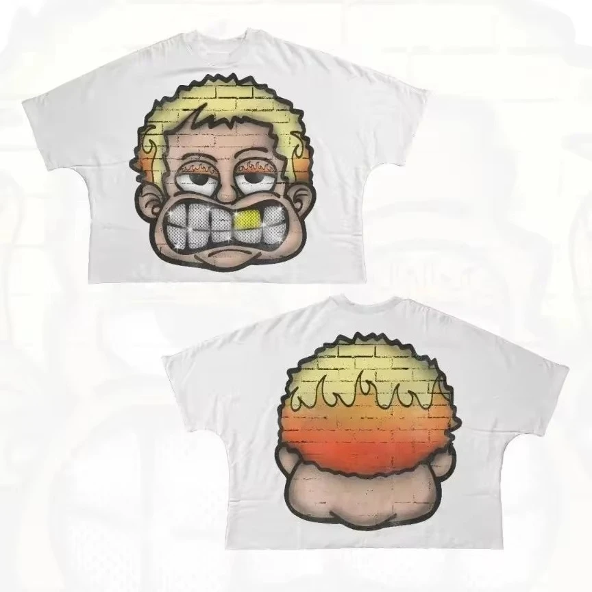 남성 여성 streetwear t 셔츠 힙합 재미있는 만화 그래픽 인쇄 대형 t 셔츠 하라주쿠 고딕 코튼 반팔 의류