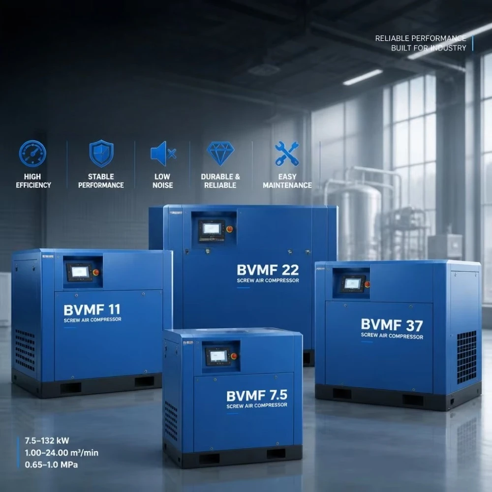 Kaishan BMVF7.5 7.5kW PM VSD Screw Air Compressor for Workshop Industrial Compressor with Adjustable Air Output