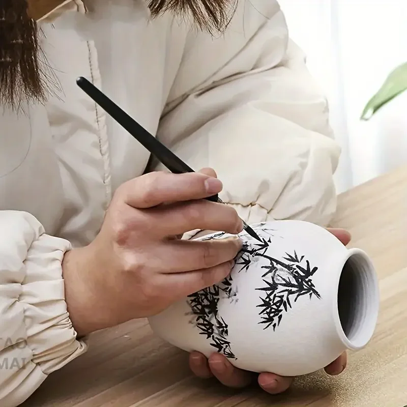 11 Plastic Rod Watercolor Oil Acrylic Round Pointed Outline Sketching Chinese Painting Brushes