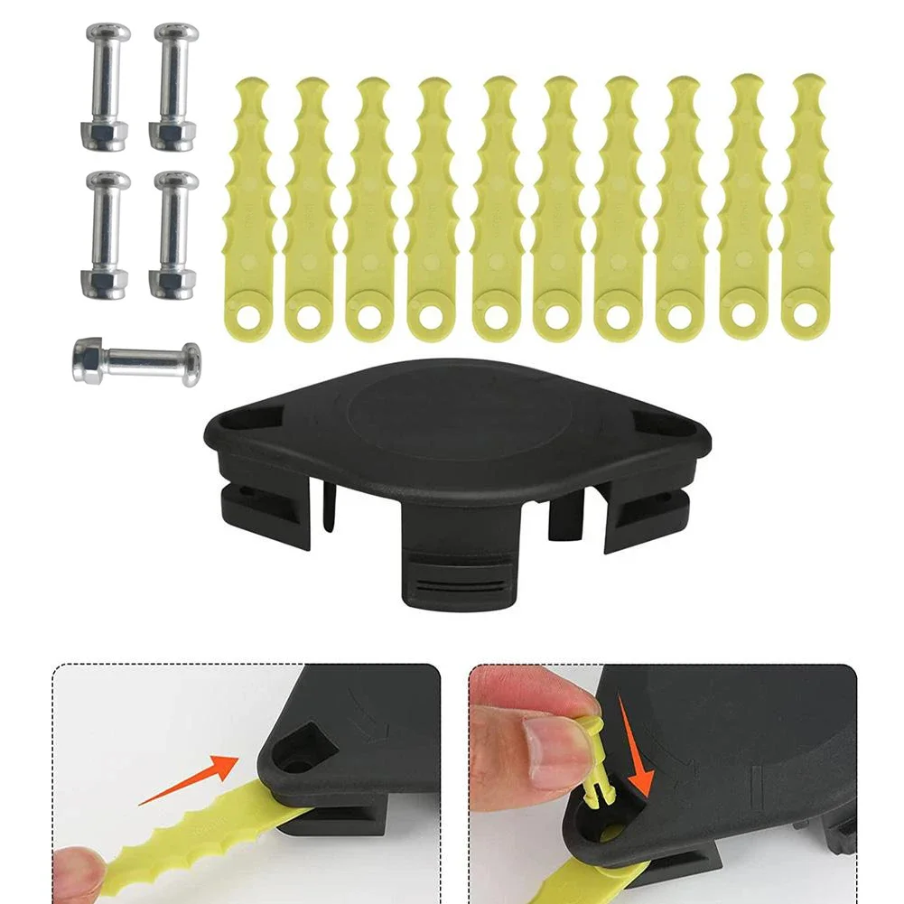 Imagem -02 - Conjunto Para-cabeça de Corte Ryobi com Lâmina de Plástico Rac155 Lâmina Sobressalente de Plástico para Aparador de Grama sem Fio de 18v com Alimentação Automática 1