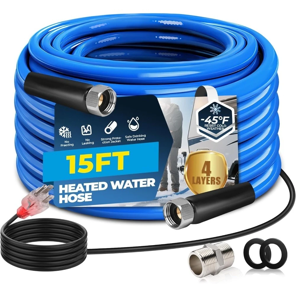 

Шланг для воды с подогревом для защиты от замерзания на колесах до -45F, безопасная питьевая вода для кемперов, садоводства, домашнего использования